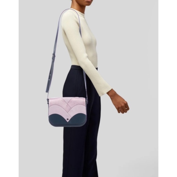 Kate Spade Nadine Patchwork Medium Flap Bag Pink and Blue